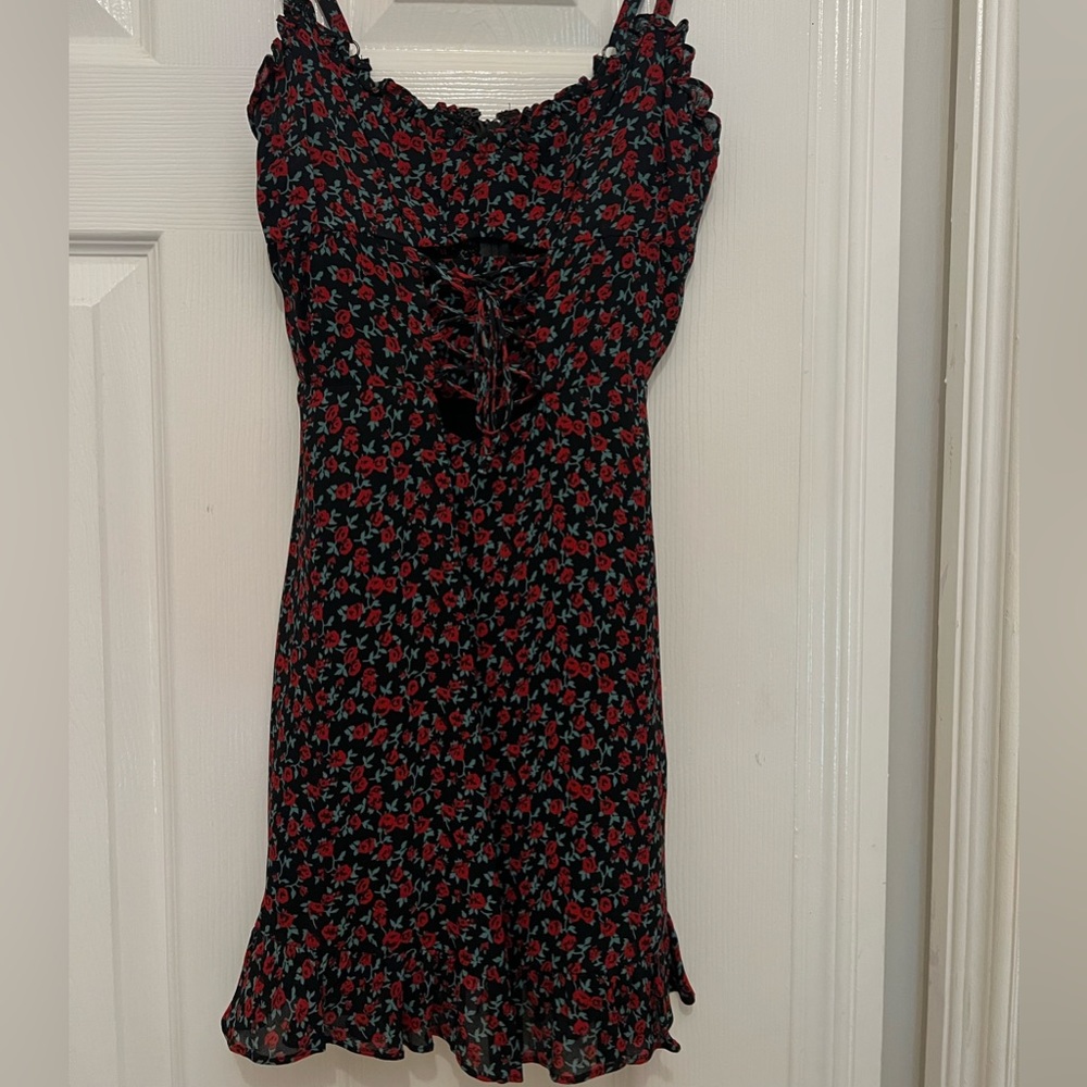 Reformation mini dress with corset front double lined size 0